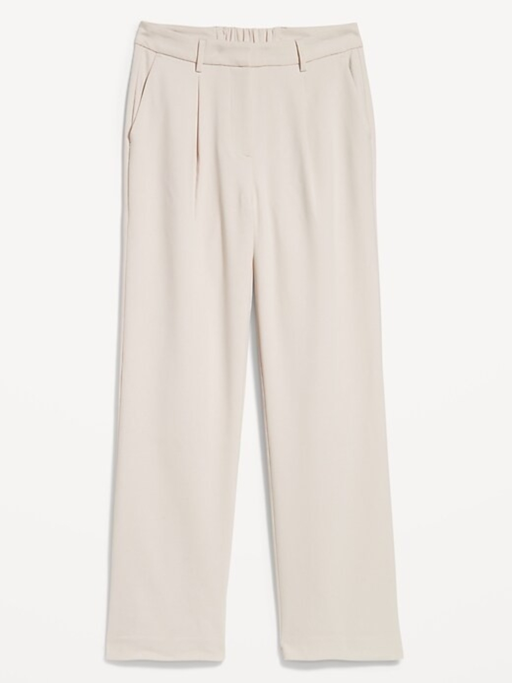 Old Navy Womens Extra High Waisted Taylor Wide-Leg Trousers in Light Beige